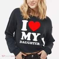 I Love My Daughter Cropped Pullover Crew thumb 2