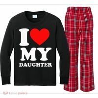 I Love My Daughter Kids Long Sleeve Plaid Pajama Set thumb 0