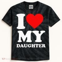 I Love My Daughter Kids Tie-Dye T-Shirt thumb 0