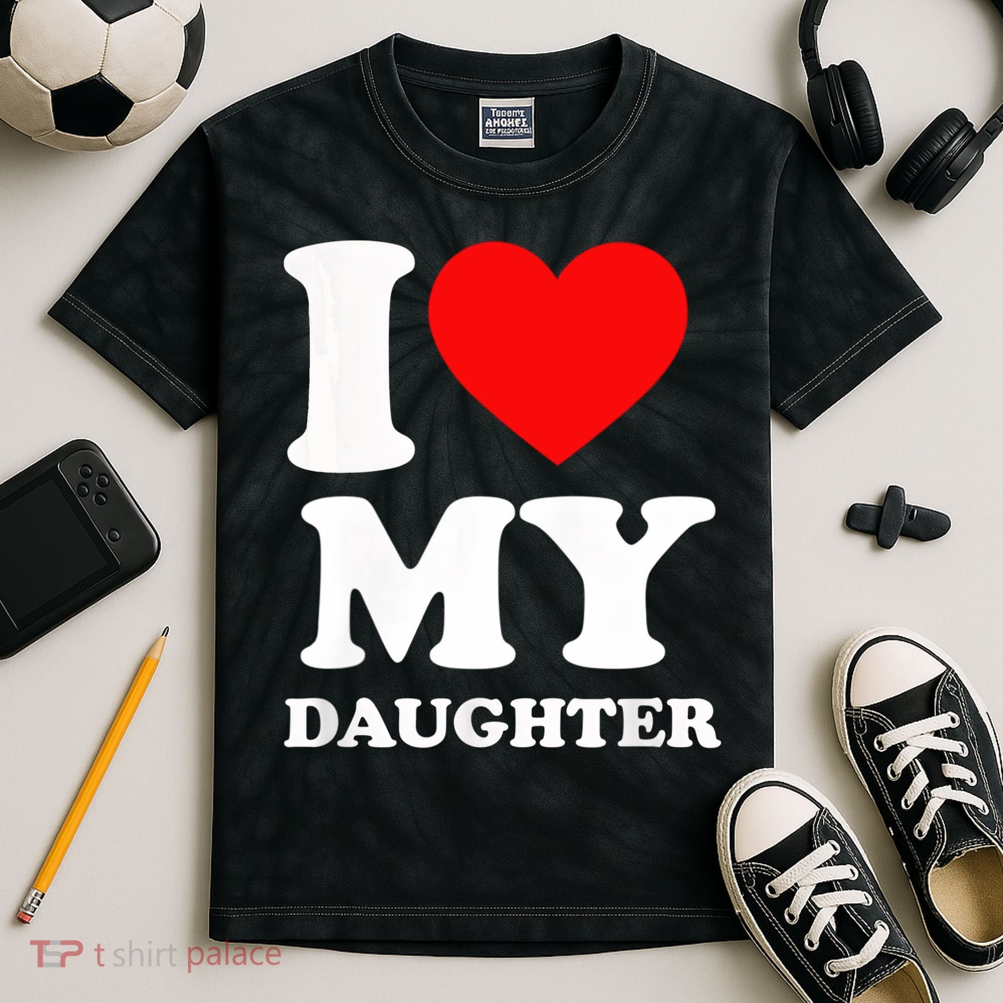 I Love My Daughter Kids Tie-Dye T-Shirt