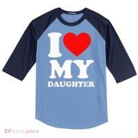 I Love My Daughter Raglan Baseball Sleeve Shirt thumb 0