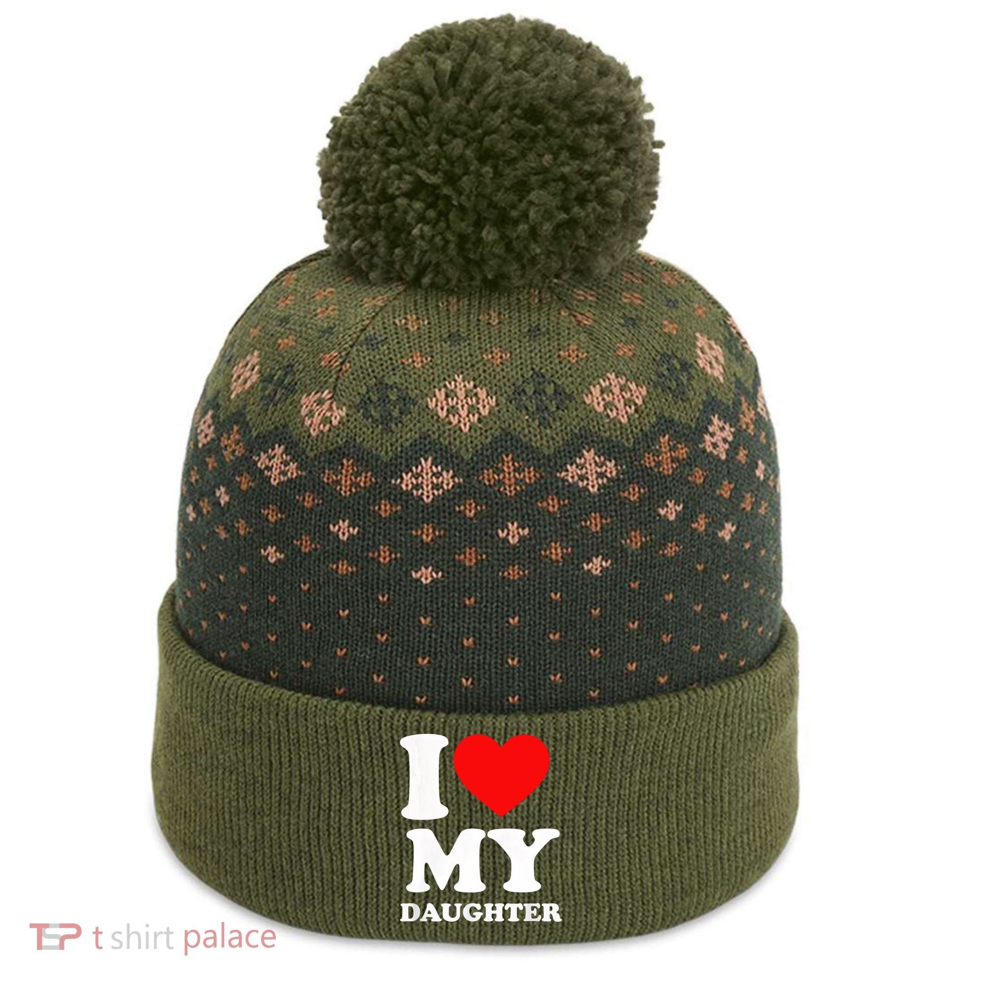 I Love My Daughter The Baniff Cuffed Pom Beanie