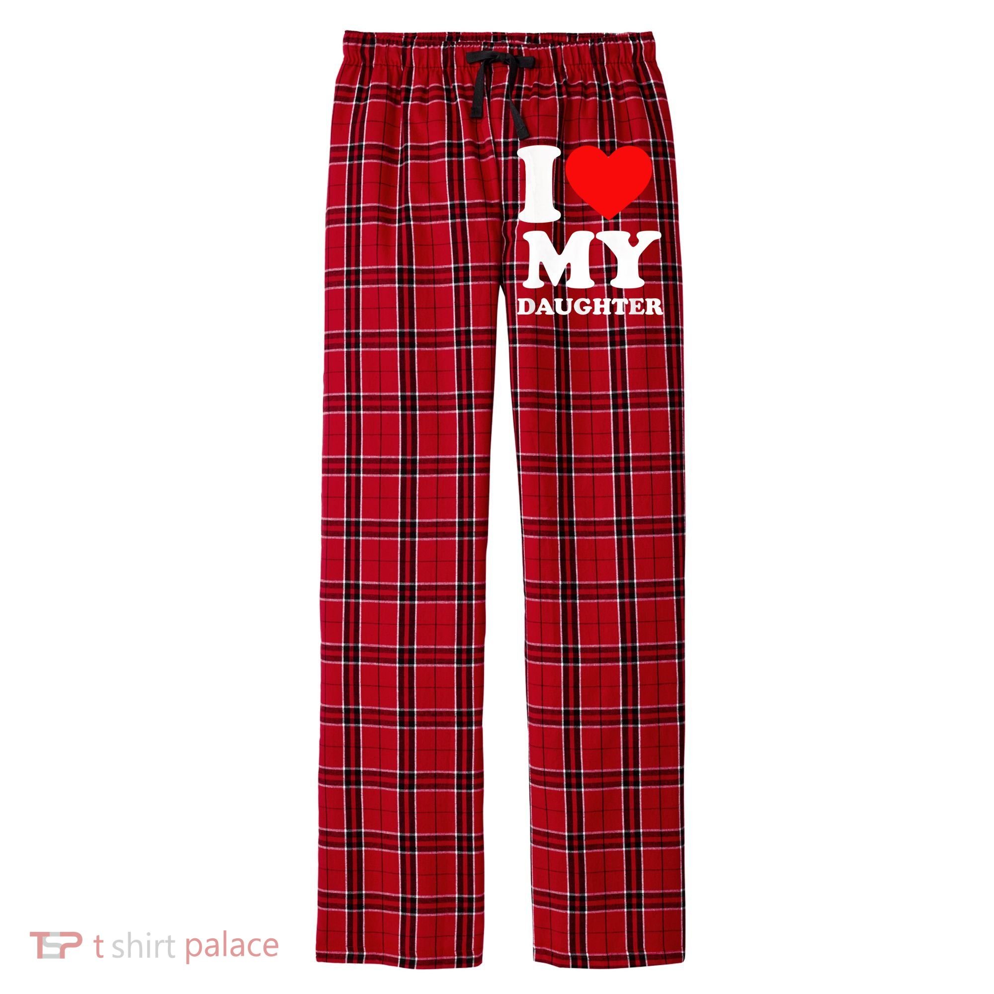 I Love My Daughter Men's Flannel Plaid Pajama Pants