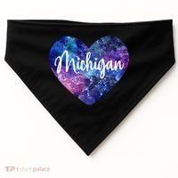 I Love Michigan Usa Cute Gift USA-Made Doggie Bandana thumb 0