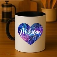 I Love Michigan Usa Cute Gift Coffee Mug thumb 4