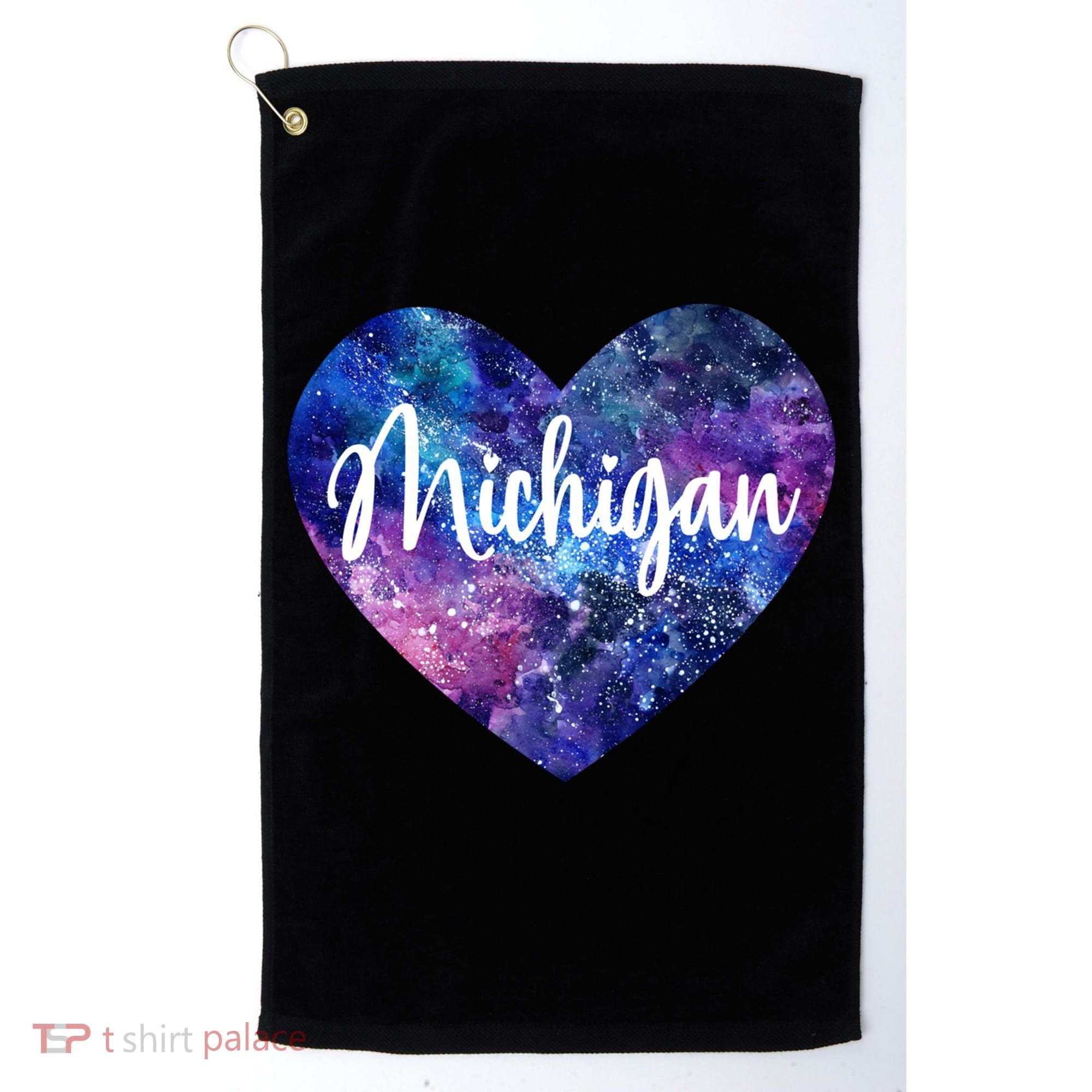 I Love Michigan Usa Cute Gift Golf Towel