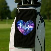 I Love Michigan Usa Cute Gift Golf Towel thumb 2