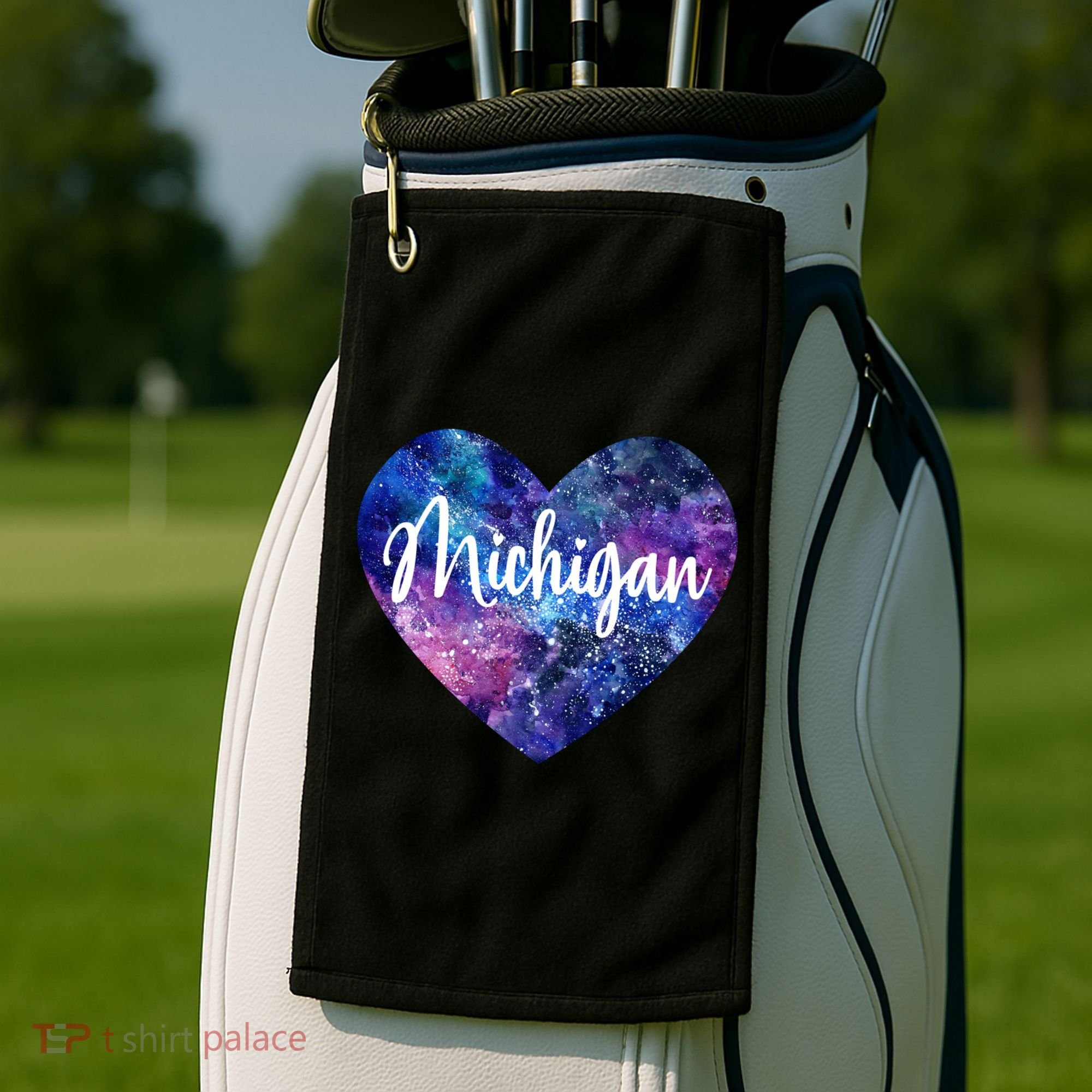I Love Michigan Usa Cute Gift Golf Towel