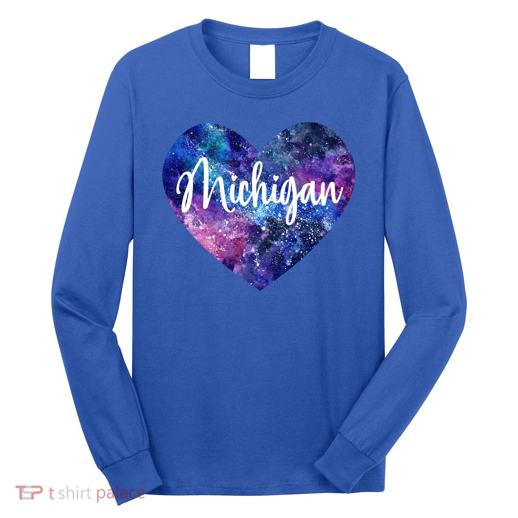 I Love Michigan Usa Cute Gift Long Sleeve Shirt