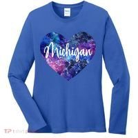 I Love Michigan Usa Cute Gift Women's Long Sleeve Shirt thumb 0