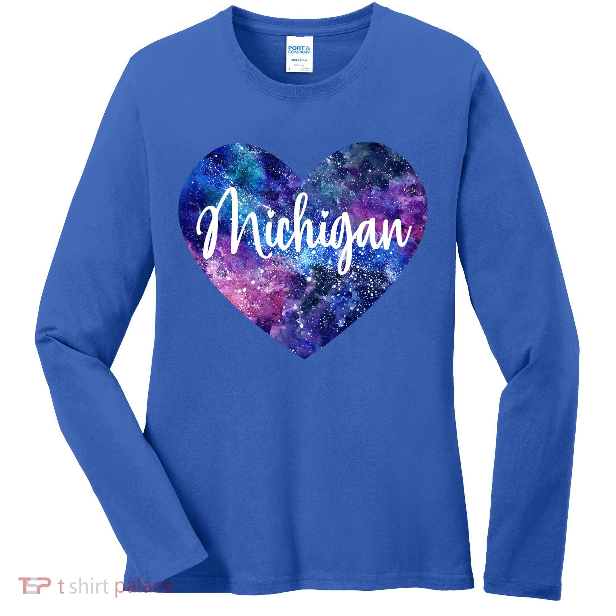 I Love Michigan Usa Cute Gift Women's Long Sleeve Shirt