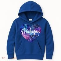 I Love Michigan Usa Cute Gift Kids Hoodie thumb 0