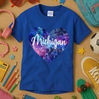 I Love Michigan Usa Cute Gift Kids T-Shirt thumb 3