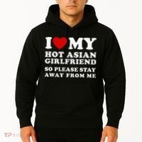 I Love My Hot Asian Girlfriend So Please Stay Away From Me Hoodie thumb 2