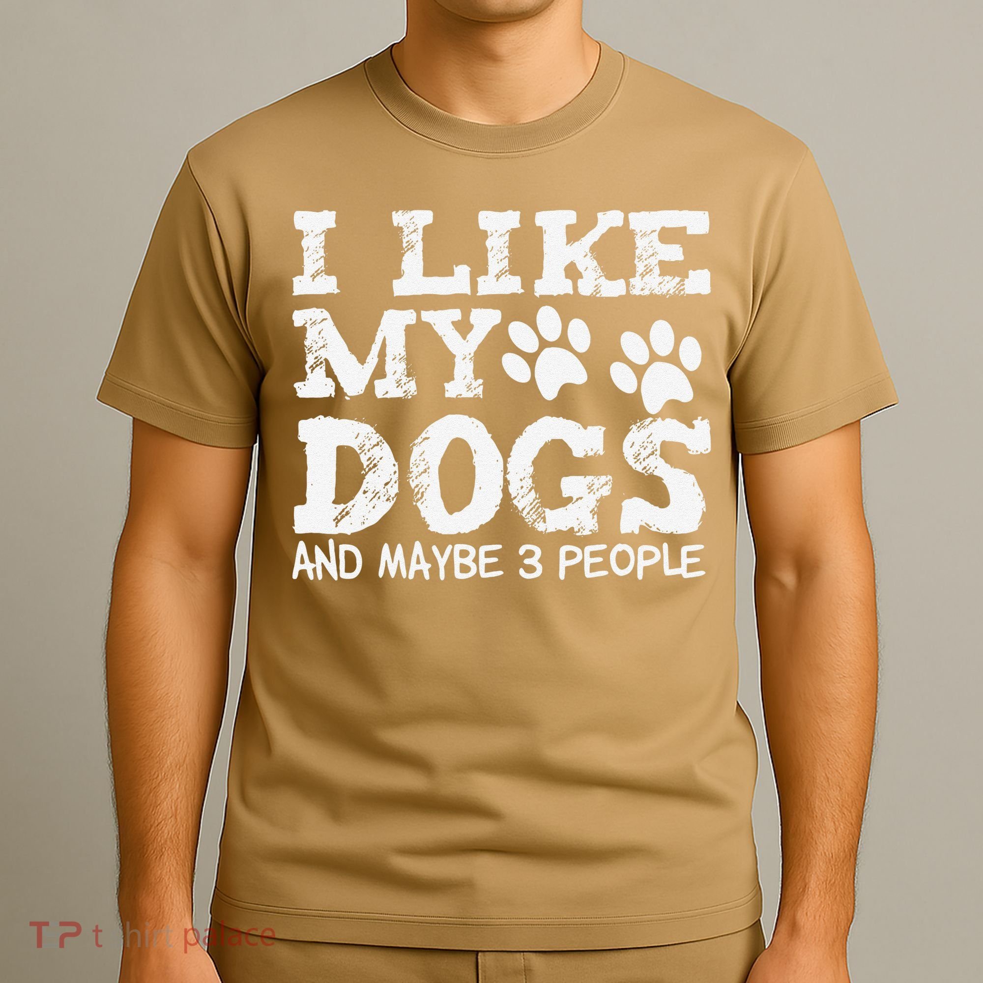 I Like My Dogs And Maybe 3 People Funny Sarcastic Dog Lover T-Shirt