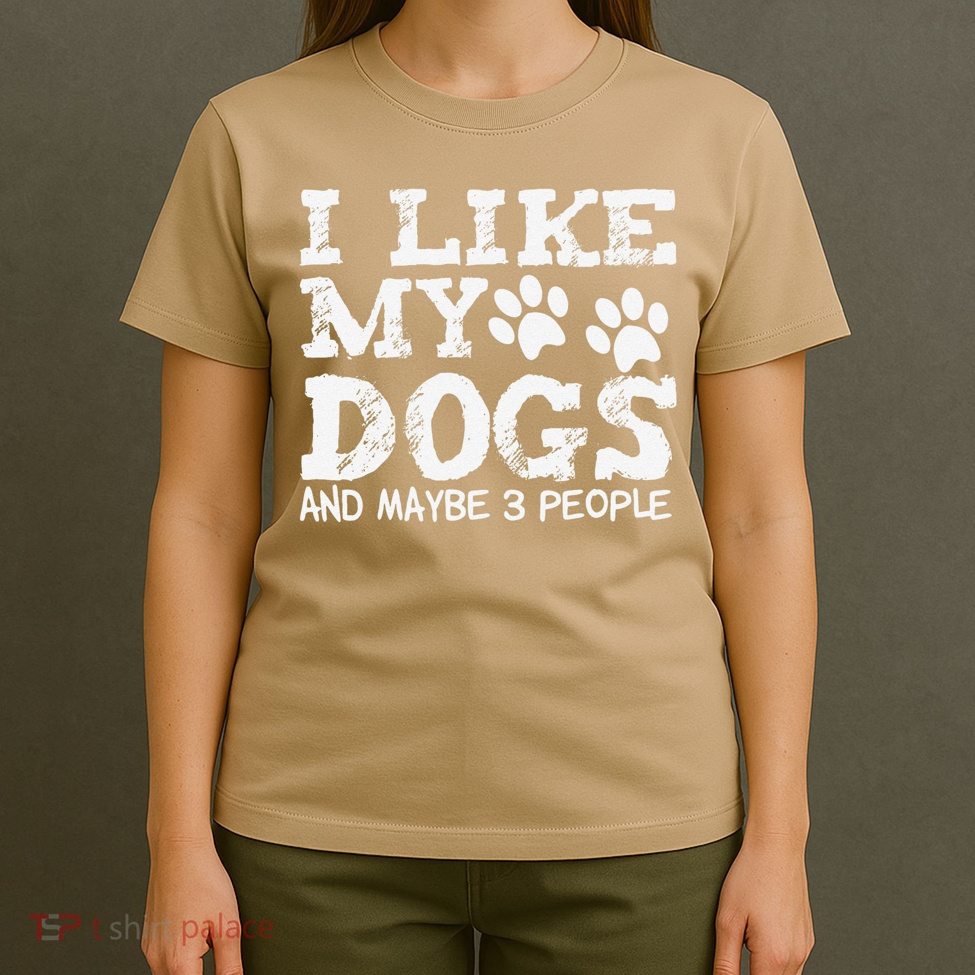 I Like My Dogs And Maybe 3 People Funny Sarcastic Dog Lover T-Shirt