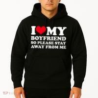 I Love My Bf I Love My Boyfriend So Please Stay Away Hoodie thumb 2