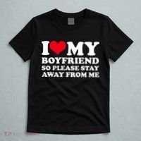 I Love My Bf I Love My Boyfriend So Please Stay Away T-Shirt thumb 5