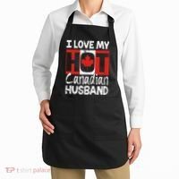 I Love My Hot Husband Canadian Maple Leaf Canada Flag Ottawa Apron thumb 2