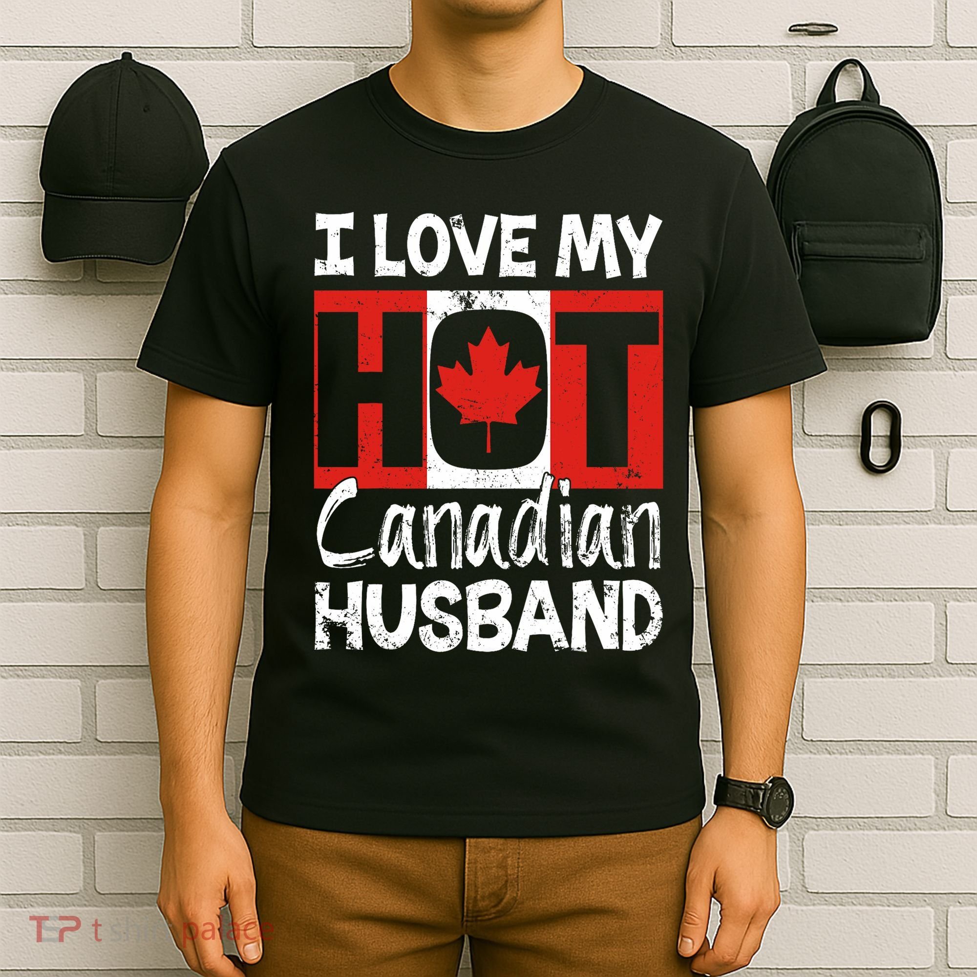 I Love My Hot Husband Canadian Maple Leaf Canada Flag Ottawa T-Shirt