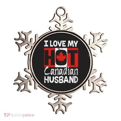 I Love My Hot Husband Canadian Maple Leaf Canada Flag Ottawa Ornament