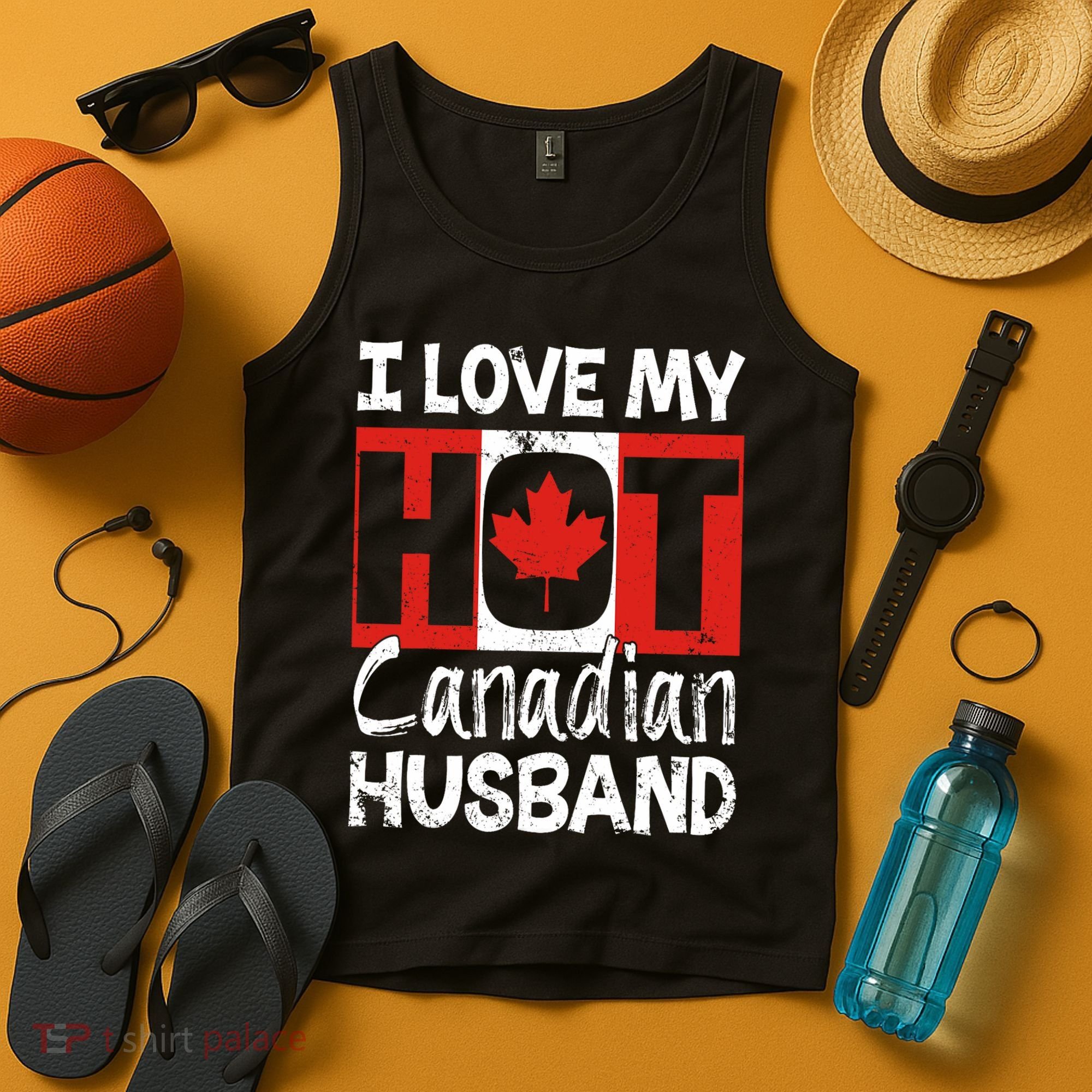 I Love My Hot Husband Canadian Maple Leaf Canada Flag Ottawa Tank Top