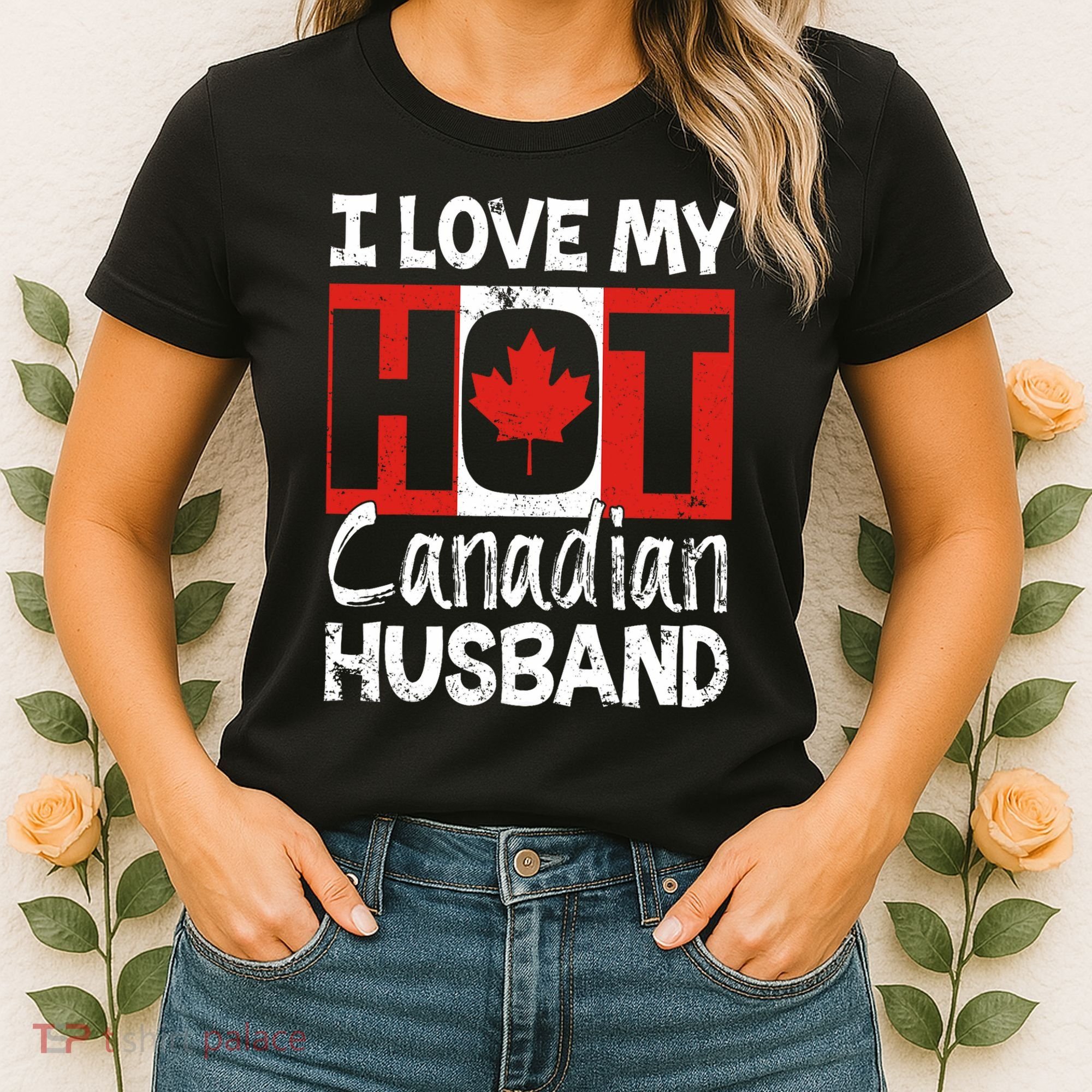 I Love My Hot Husband Canadian Maple Leaf Canada Flag Ottawa Women's T-Shirt