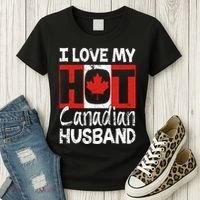 I Love My Hot Husband Canadian Maple Leaf Canada Flag Ottawa Women's T-Shirt thumb 3