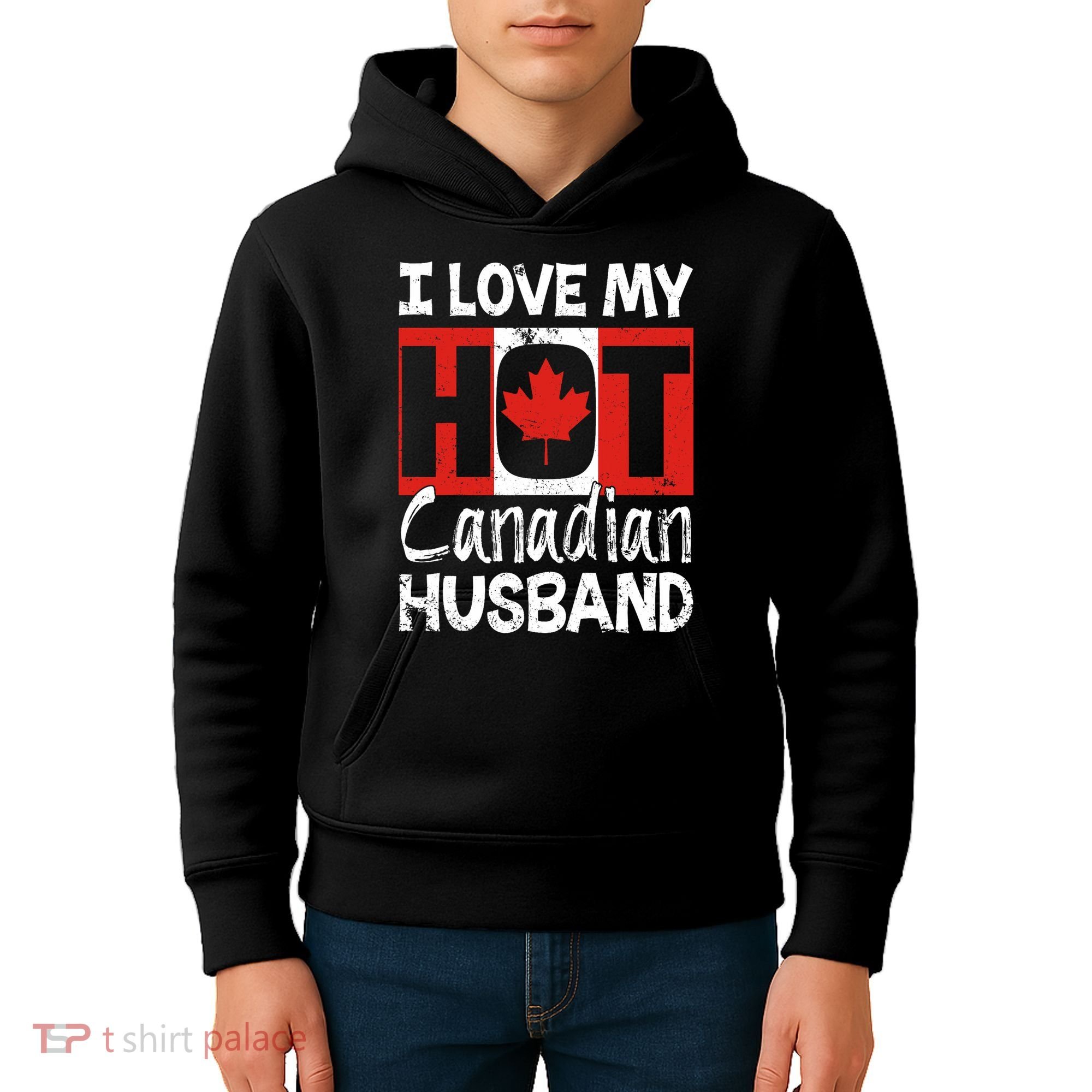 I Love My Hot Husband Canadian Maple Leaf Canada Flag Ottawa Kids Hoodie