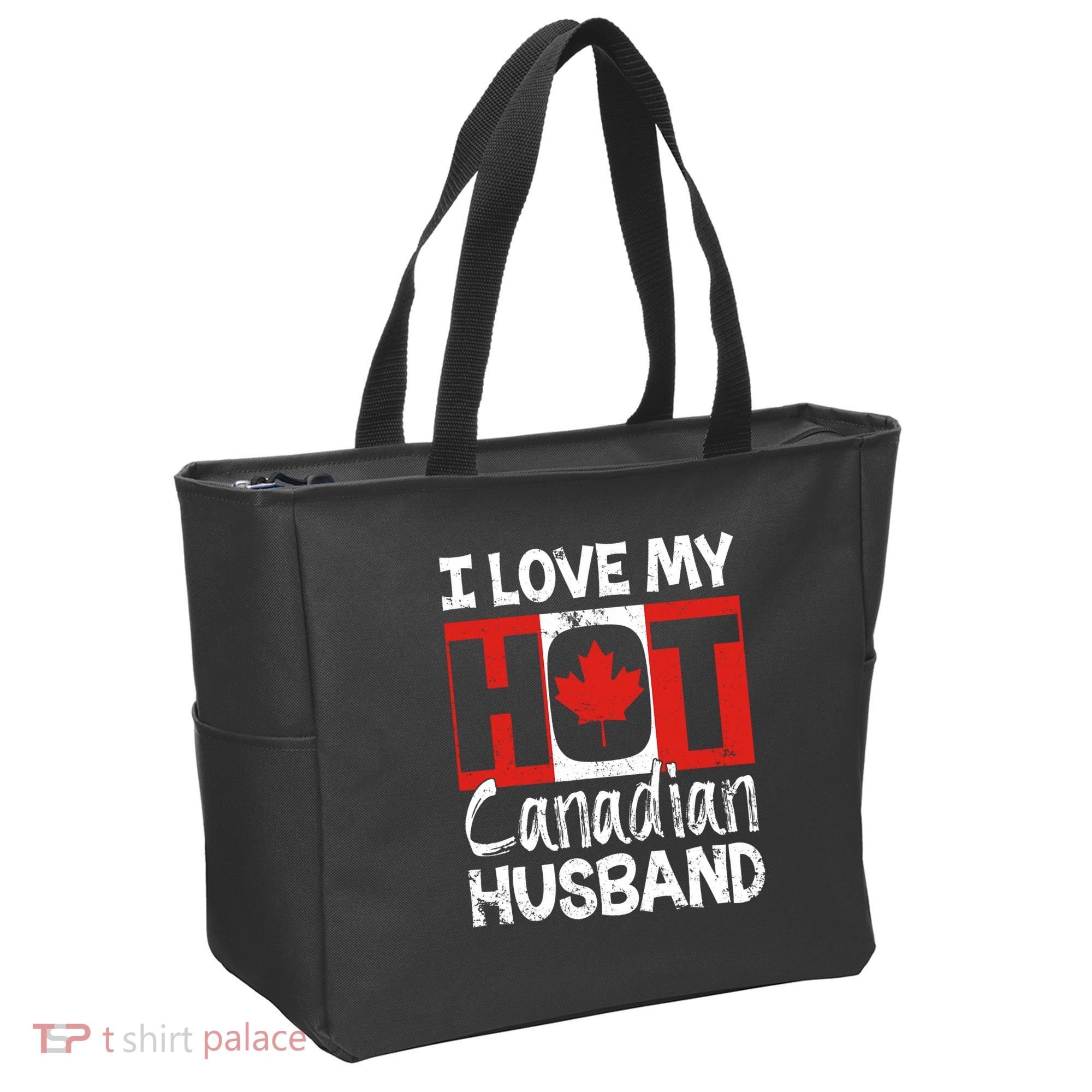 I Love My Hot Husband Canadian Maple Leaf Canada Flag Ottawa Tote Bag