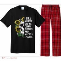 I Like Murder Shows Comfy Clothes And Maybe 3 People Pajama Set thumb 0