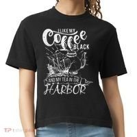 I Like My Coffee Black And My Tea In The Harbor Patriotic Comfort Colors Boxy T-Shirt thumb 0