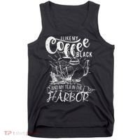 I Like My Coffee Black And My Tea In The Harbor Patriotic Tank Top thumb 0