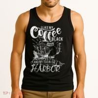I Like My Coffee Black And My Tea In The Harbor Patriotic Tank Top thumb 3