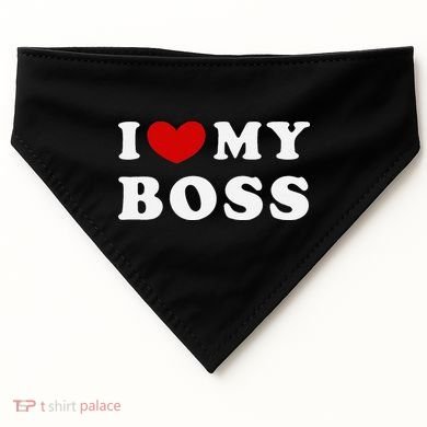I Love My Boss USA-Made Doggie Bandana