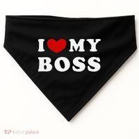 I Love My Boss USA-Made Doggie Bandana thumb 0