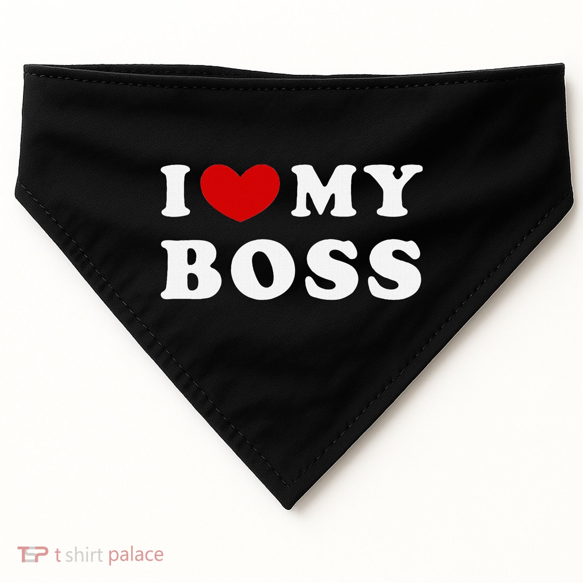 I Love My Boss USA-Made Doggie Bandana