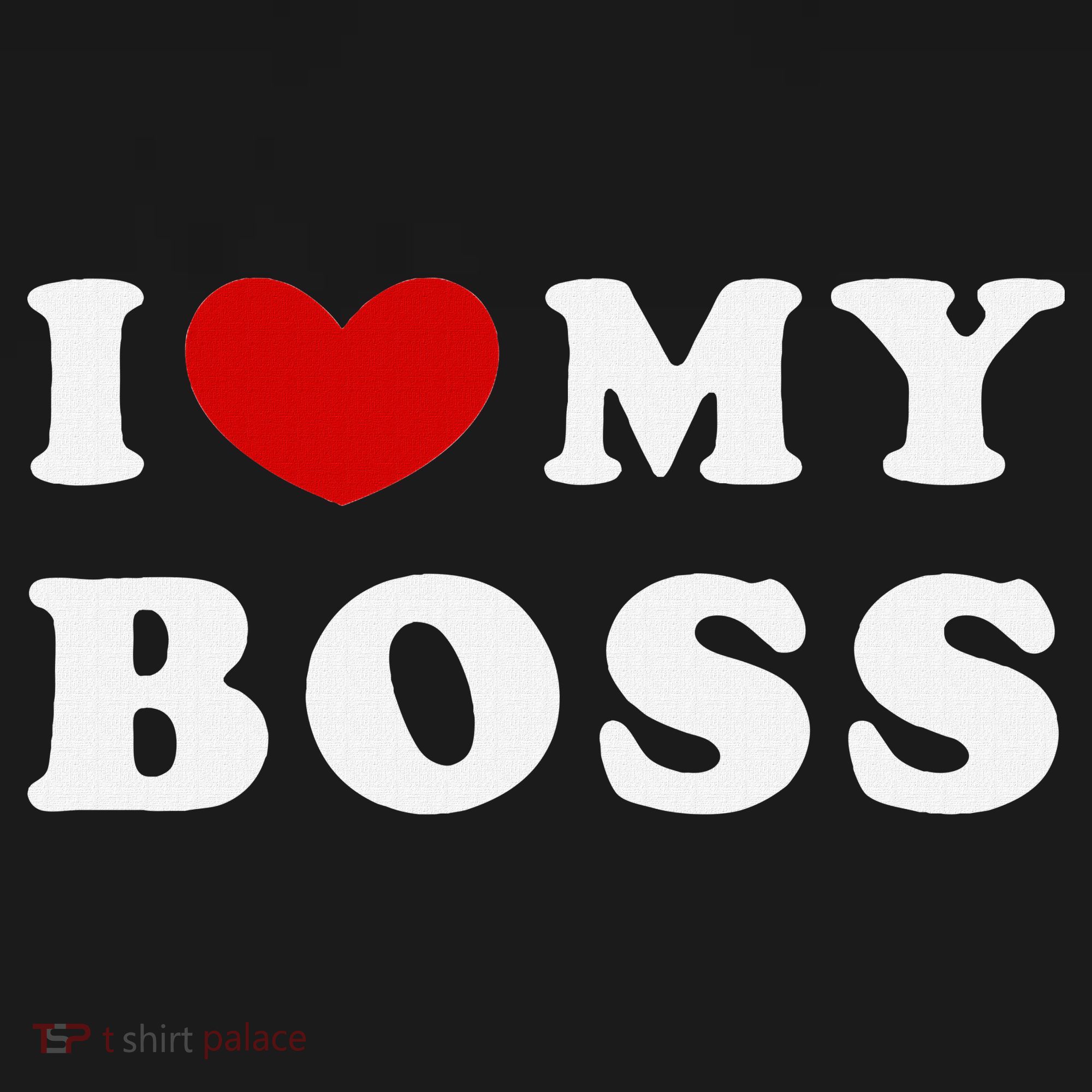 I Love My Boss USA-Made Doggie Bandana