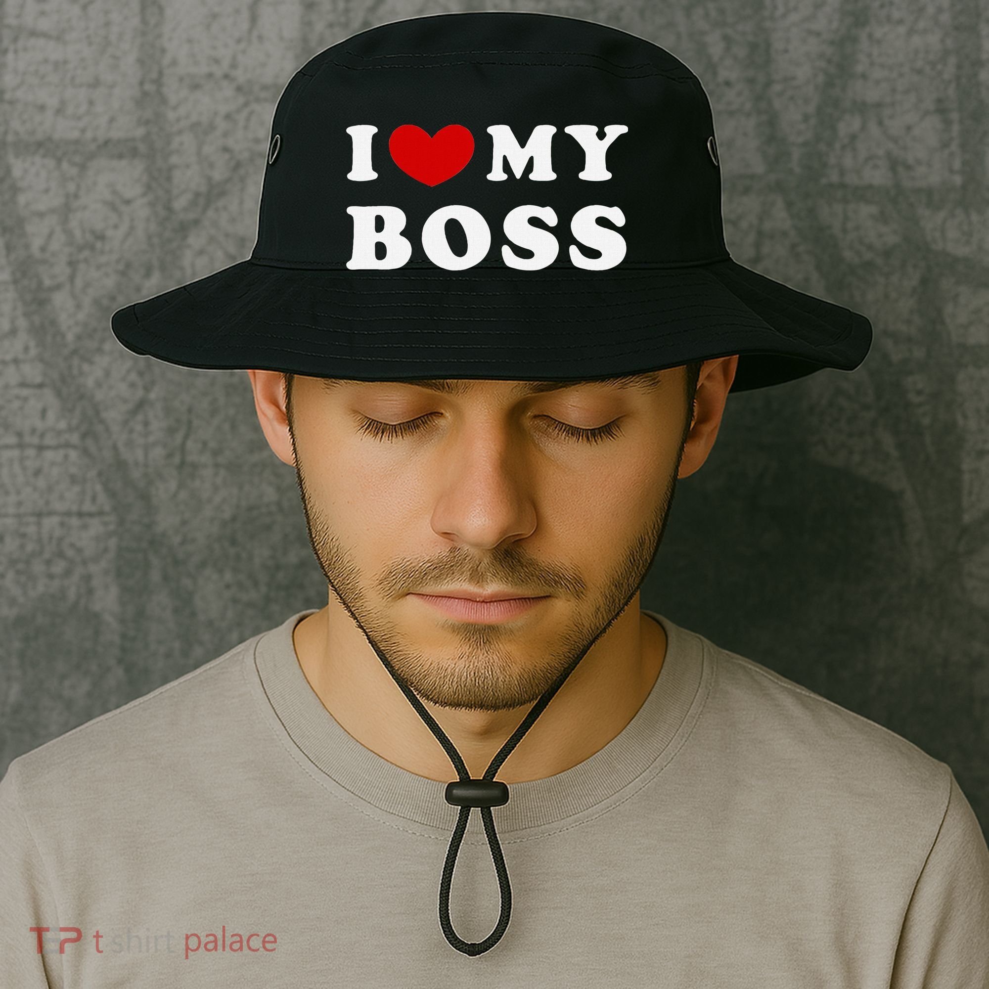 I Love My Boss Bucket Hat