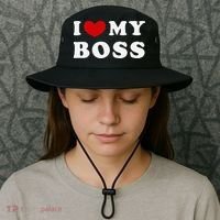 I Love My Boss Bucket Hat thumb 3
