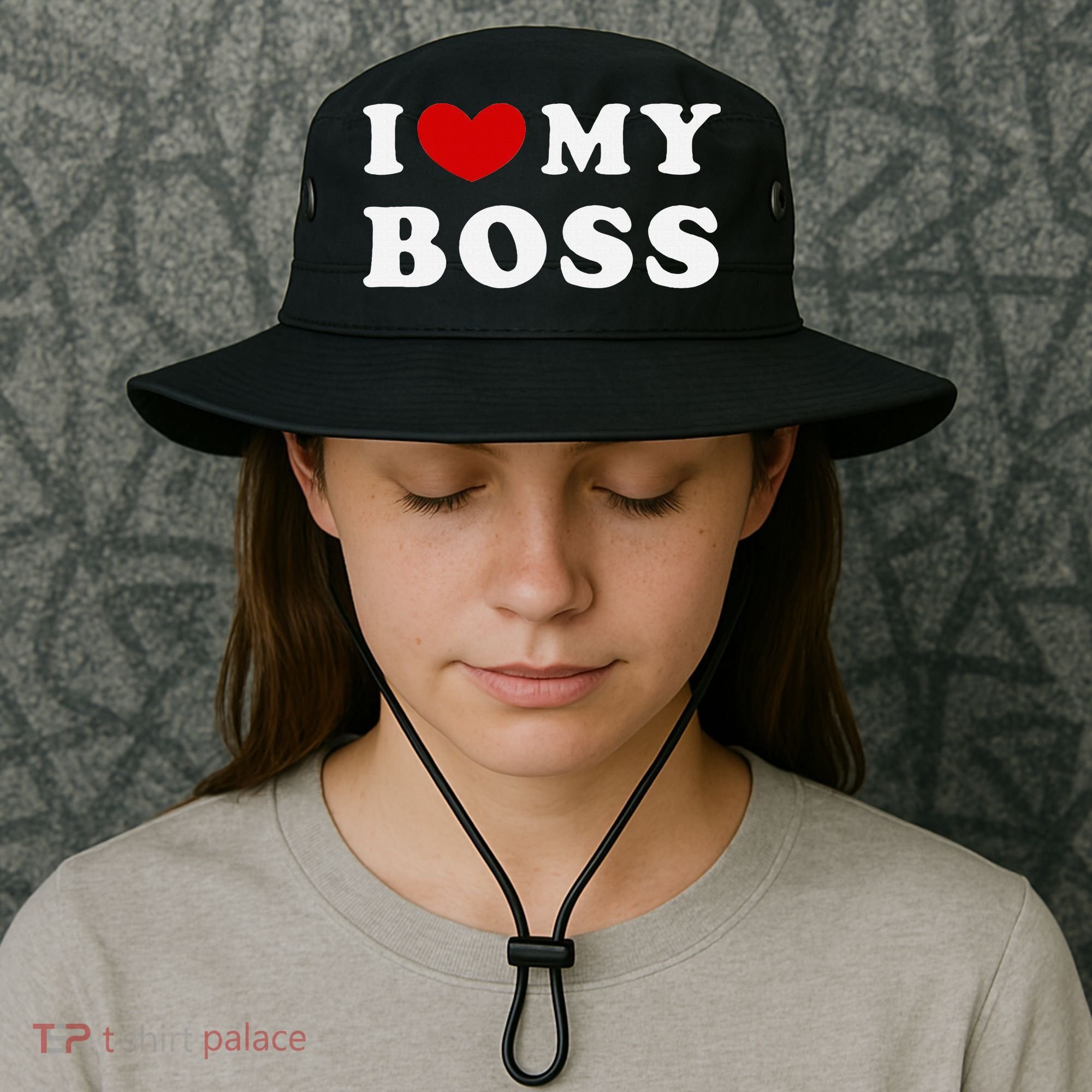 I Love My Boss Bucket Hat