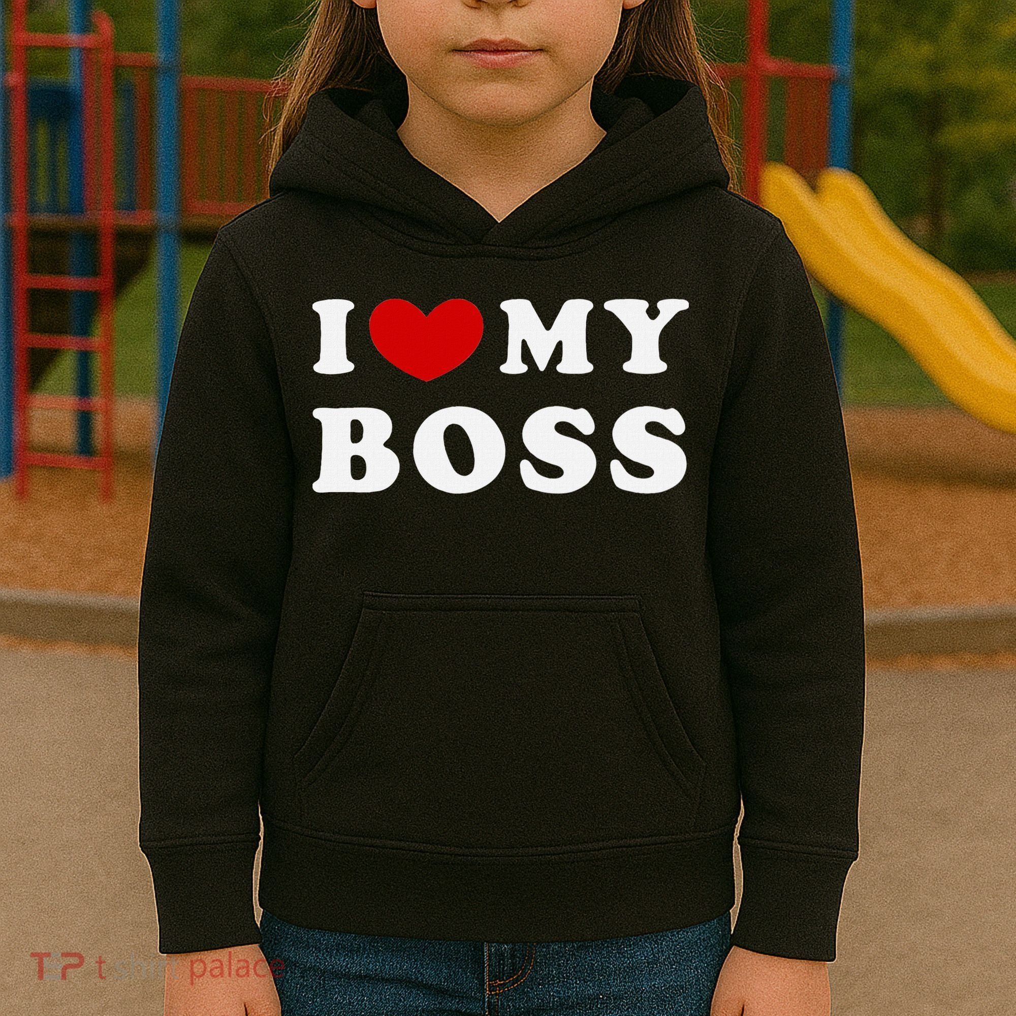 I Love My Boss Kids Hoodie