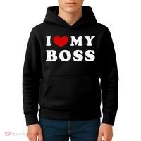 I Love My Boss Kids Hoodie thumb 4