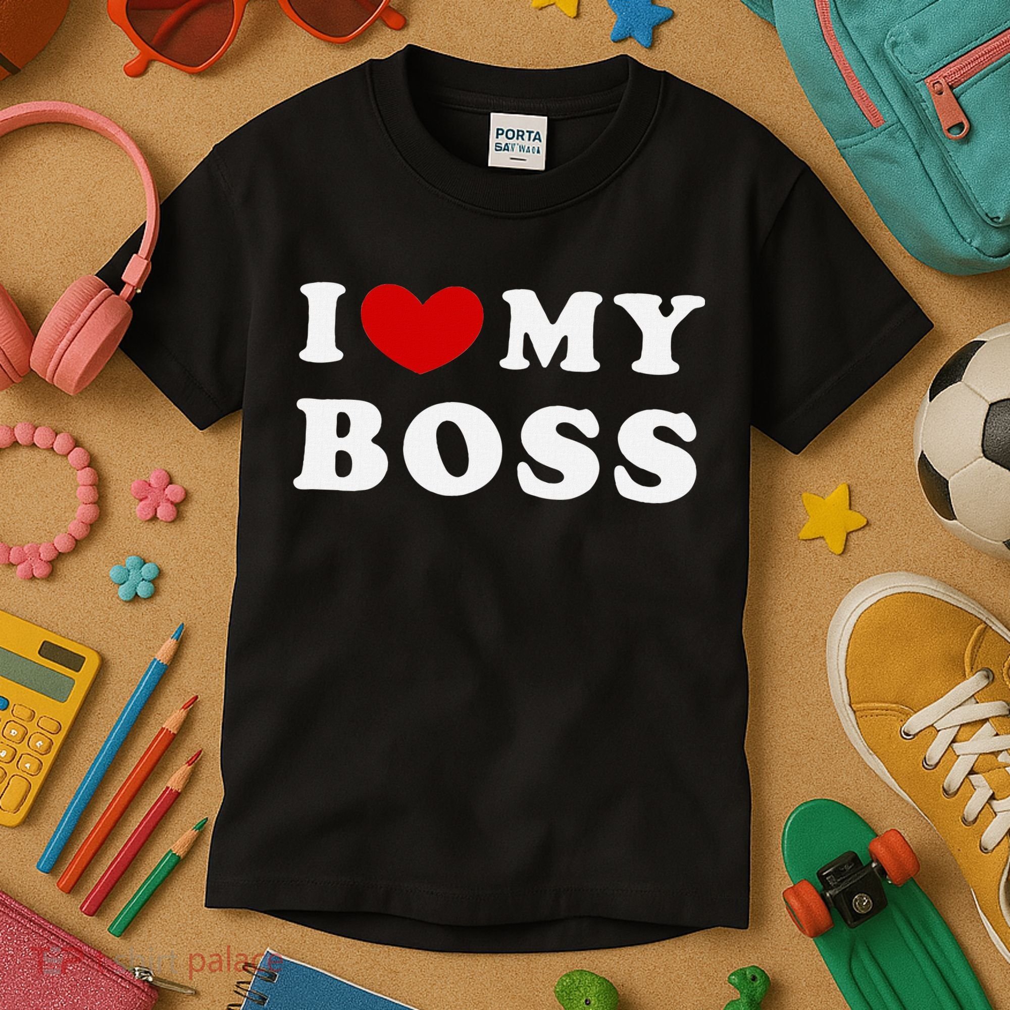 I Love My Boss Kids T-Shirt