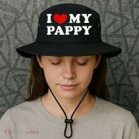 I Love My Pappy I Heart My Pappy Bucket Hat thumb 3