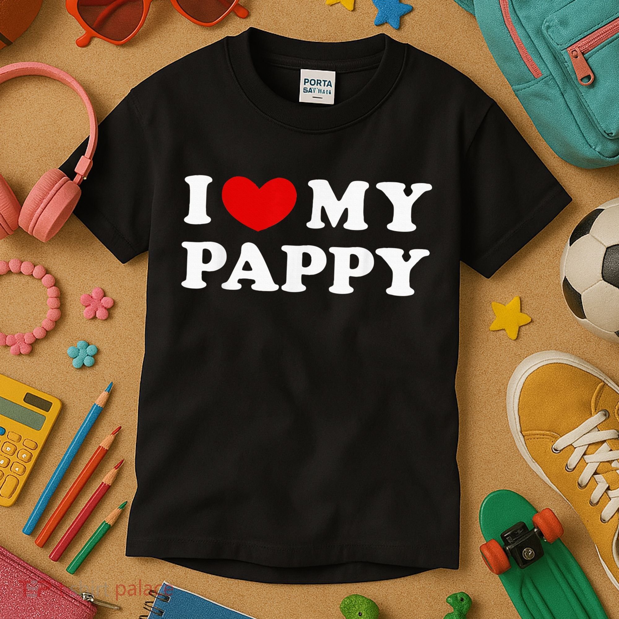 I Love My Pappy I Heart My Pappy Kids T-Shirt