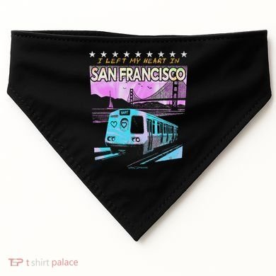 I Left My Heart In San Francisco Train & Bridge USA-Made Doggie Bandana