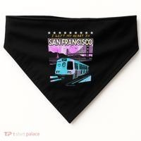 I Left My Heart In San Francisco Train & Bridge USA-Made Doggie Bandana thumb 0