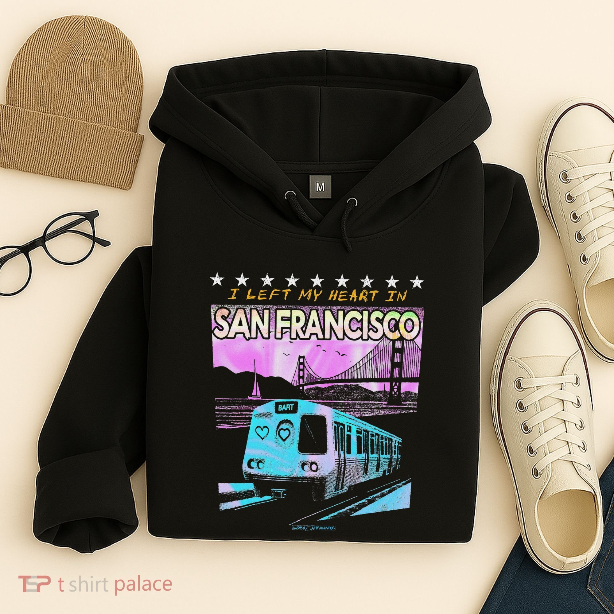 I Left My Heart In San Francisco Train & Bridge Hoodie