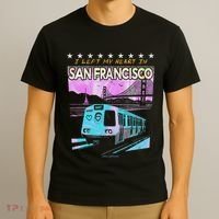 I Left My Heart In San Francisco Train & Bridge T-Shirt thumb 3